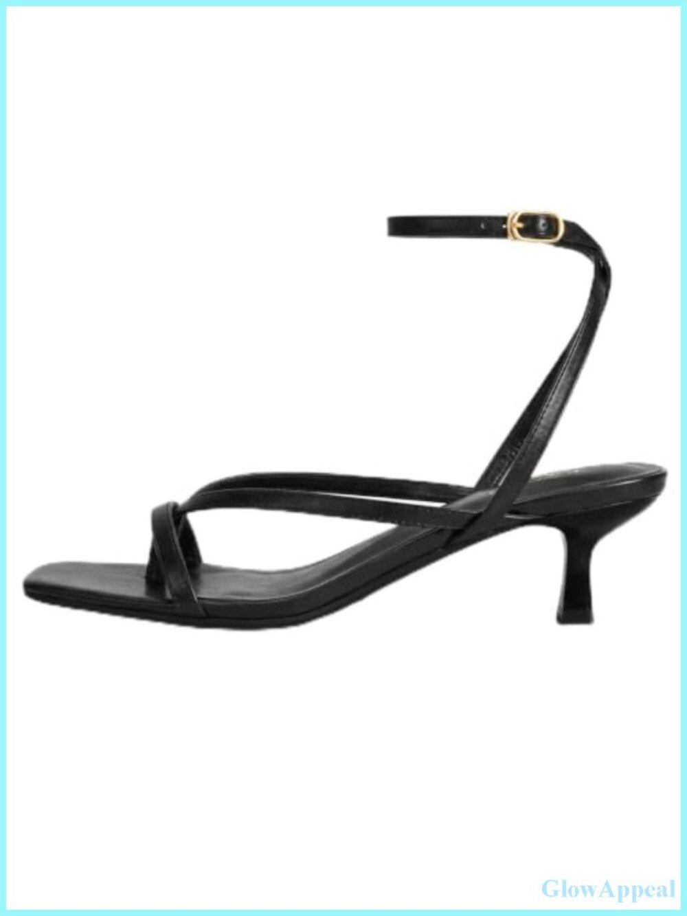 Women's Strappy Kitten Heels Square Open Toe Flip Flop Ankle Strap